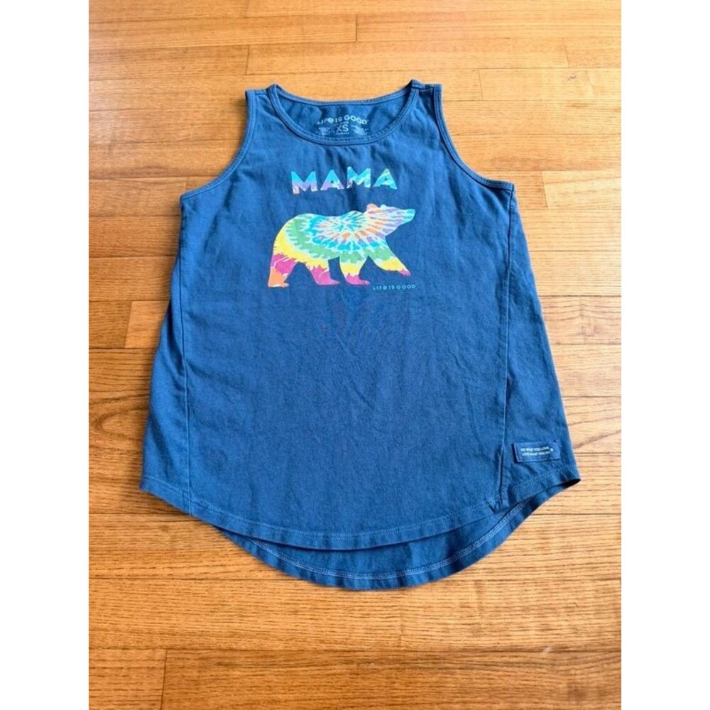 Life is Good Women’s XS Tank Top Mama Bear tie die rainbow pride